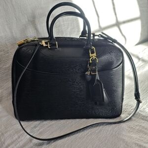 Louis Vuitton Epi Deauville Black Noir Bag Travel Luggage Keepall Speedy Leather